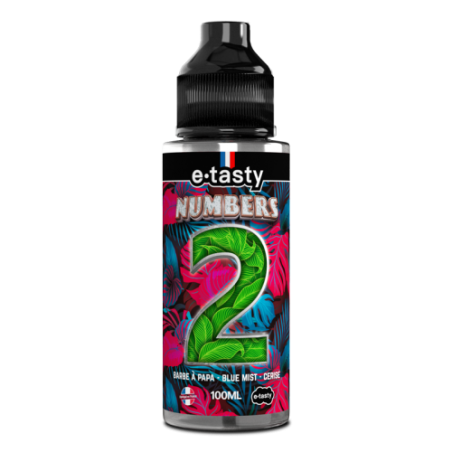 Numbers 2 E-Tasty - 100ml - Barbe à papa, framboise, blue mist, cerise, frais