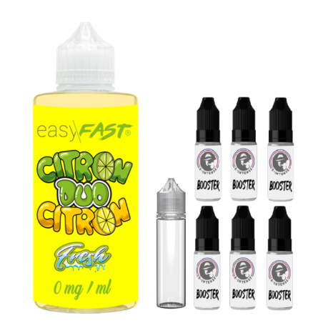 E liquide Duo Citron fresh - 230 ml - 00mg - 03mg - 06 mg - EASY/FAST