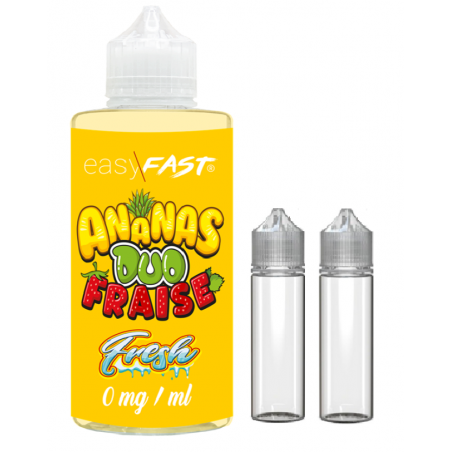 E liquide Duo Ananas fraise fresh - 500 ml - 00mg - 03mg - 06 mg - EASY/FAST