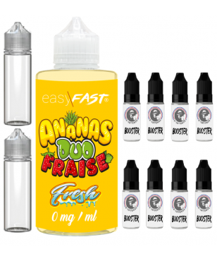 E liquide Duo Ananas fraise fresh - 500 ml - 00mg - 03mg - 06 mg - EASY/FAST