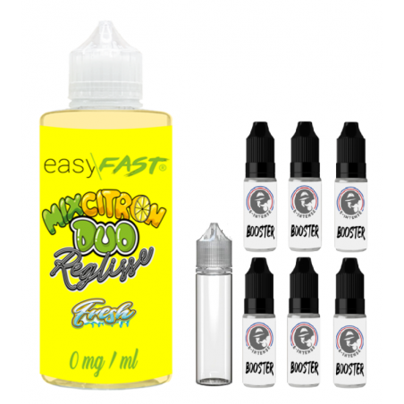 E liquide Duo Citron - reglisse fresh - 230 ml - 00mg - 03mg - 06 mg - EASY/FAST