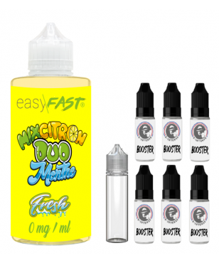 E liquide Duo Citron - Menthe fresh - 230 ml - 00mg - 03mg - 06 mg - EASY/FAST
