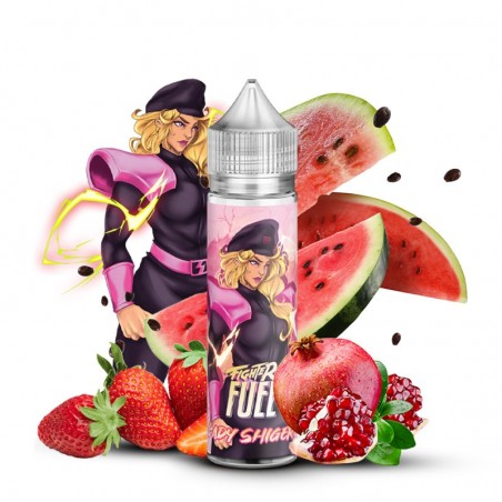a faire -E-liquide Lady Shigeri 50 ml - Fighter Fuel - Fraise, grenade, pastèque - Frais