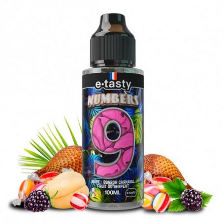 a faire  Numbers 9 E-Tasty - 100ml - Mûre, bonbon carnaval, fruit du serpent