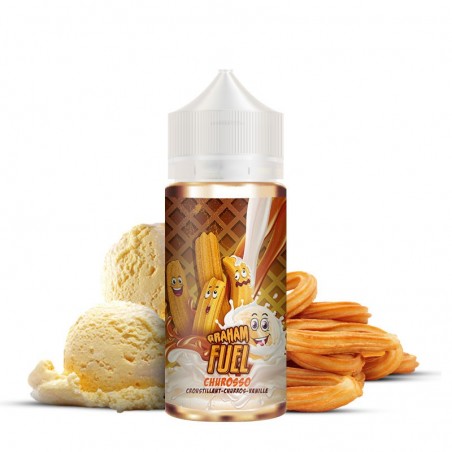 a faire -E-liquide churosso 100ml - Graham Fuel- Churro, Caramel, Crème glacée, Vanille - frais