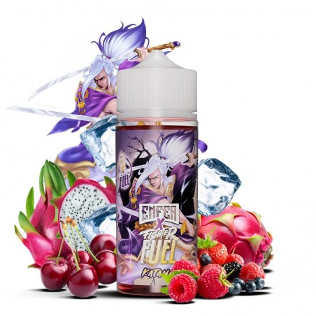 a faire -E-liquide Katana 100 ml - Fuel X ENFER - Cerise, fruits rouges, fruit du dragon - Frais