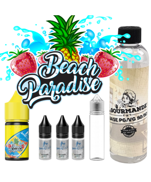 pack diy 230 ml Beach Paradise- 03 mg avec concentré 30 ml de chez Bang À L'ô