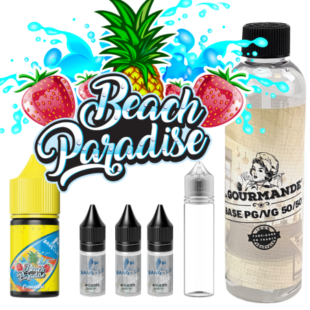 PACK DIY BEACH PARADISE 230 ML  (50/50)  00,03,06,09,12 MG-Bang À L'ô