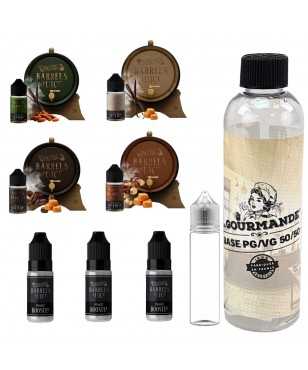 pack diy 230 ml - 4 saveurs avec concentré 30 ml de chez Barrels Juice