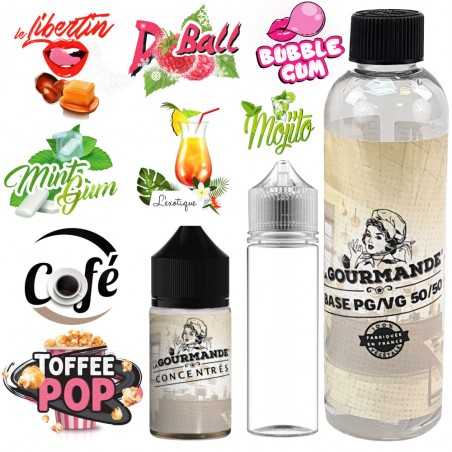 PACK DIY COMPLET 230 ML  (50/50) 40 saveurs 00,03,06,09,12 MG- La GOURMANDE