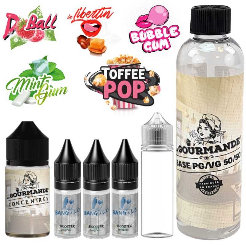 pack diy 230 ml 03 mg avec concentré 30 ml de chez la gourmande