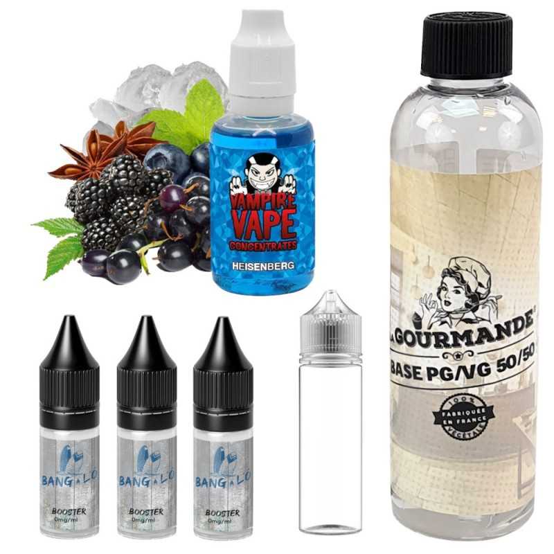 pack diy 230 ml Heisenberg- 03 mg avec concentré 30 ml de vampire vape