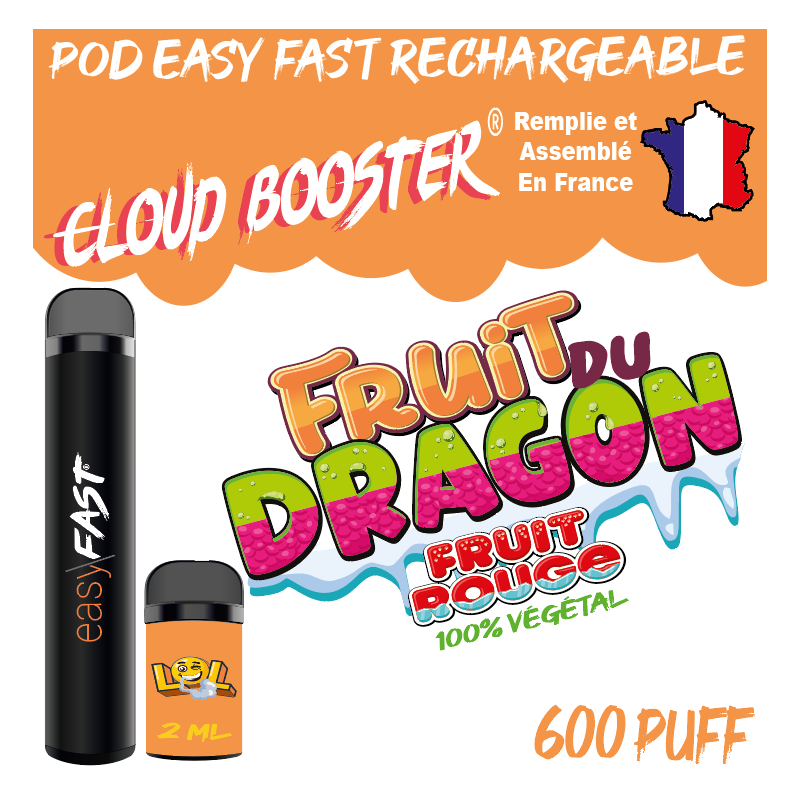kit complet easy fast fruit du dragon -fruit rouge 09 mg